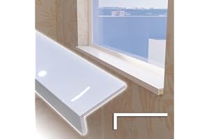 SXSJMY White Window Sill Protector 48 inch Wide, 4 inch Deep Waterproof PVC Window Sills Cover Board, Cuttable Windows Replacement Plate for Decor
