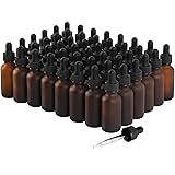 NOOEEISS 48 Pack,1oz Glass Dropper Bottle, Amber