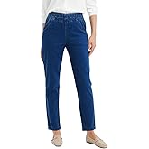 Soojun Women's Elastic Waist Jeans Stretch Pull On Pants