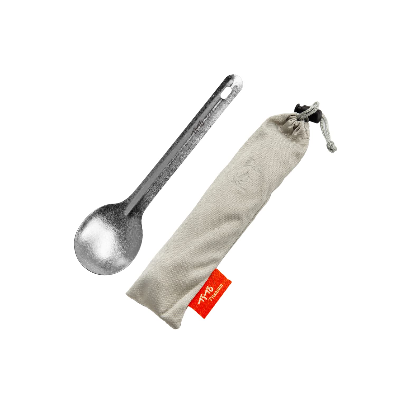 TiTo Bright Colorful Titanium Spork for Outdoor Camping Light Weight Titanium Spoon for Travel Home with Cloth Bag (Titanium spoon)