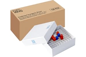 CryoKing 2 Inch Height 100-well Lab Freezer Boxes Superior Cardboard Vial Storage Boxes, White, Case of 100