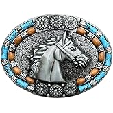 fomissky-sisa Western Cowgirl Cowboy Belt Buckle, Turquoise Country Big Belt Buckles for Men Women Kids Jean's Accessory