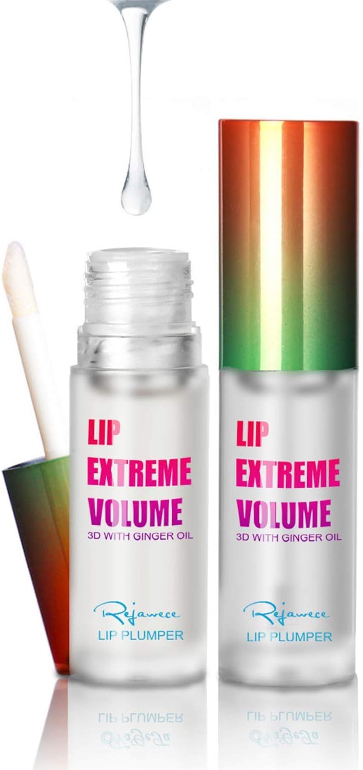 Lip Plumper Gloss by Rejawece - Lip Plumping Balm Plumper Device Lipstick Treatment - Clear Lip Plump Gloss - Enhancer for Fuller & Hydrated Lips | Give Volume, Moisturize (Light)