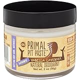 Primal Pit Paste Light Natural Deodorant, Aluminum Free, Paraben Free, No Added Fragrances, Vanilla Lavender Jar
