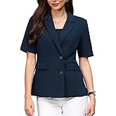 Hobemty Women's Short Sleeve Blazer Work Office 2026 Trendy Summer Suit Jackets with Pockets