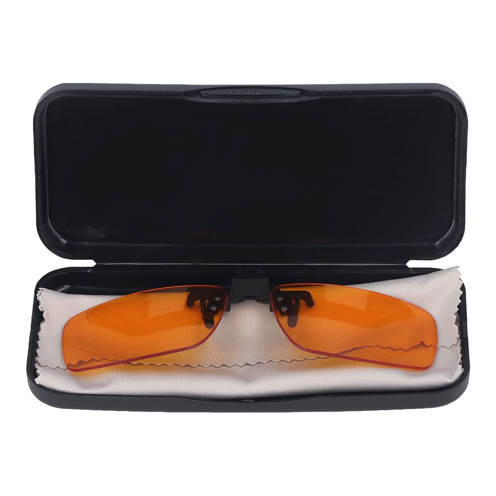 Blue Light Blocking Clip On Glasses, Portable 180 Degree Vertical Flip Eye Glasses Clip Lens with UV Materials for Computer (Rectangle)