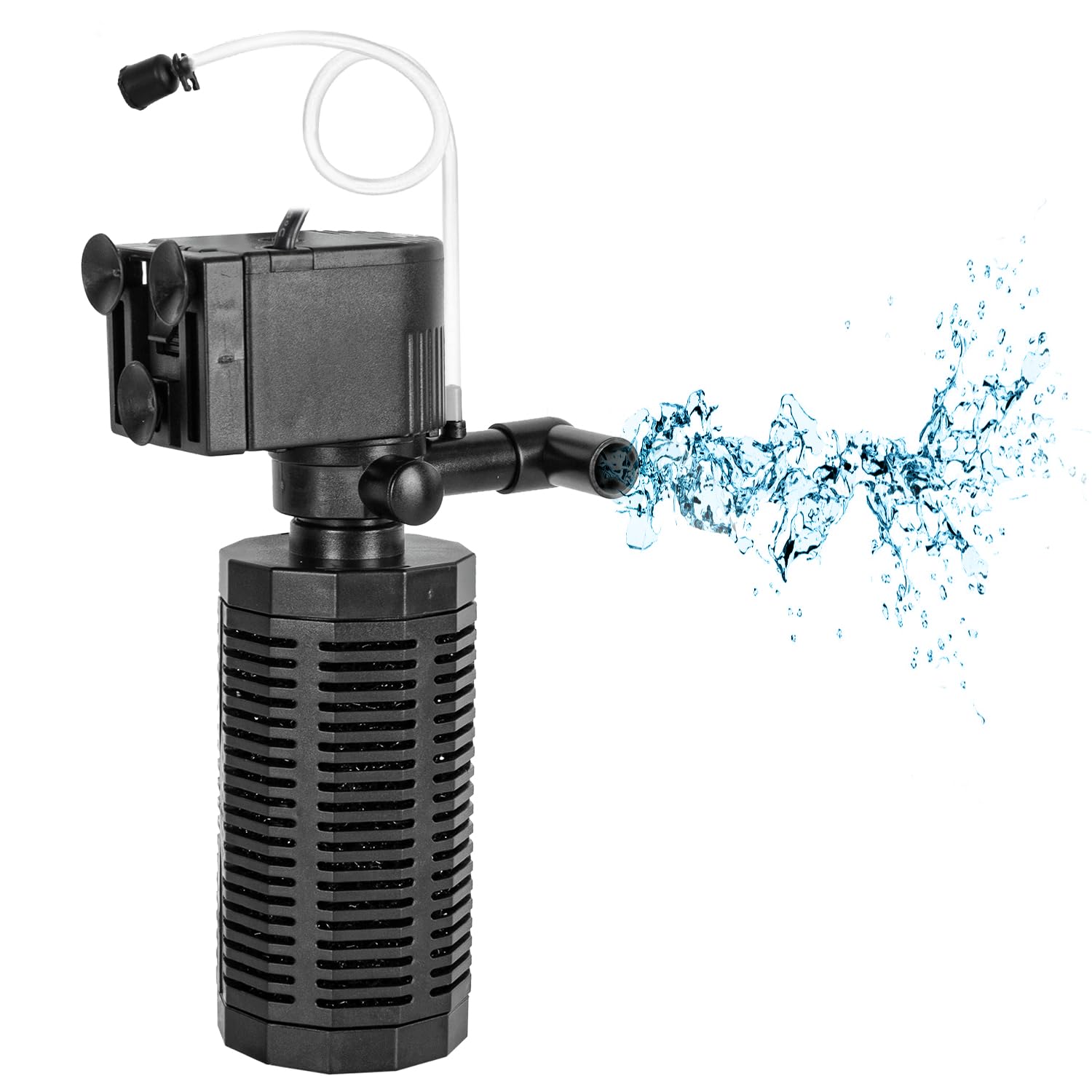 Yaubay 15W 水槽フィルター 70L-300L水槽適用 静音 大容量 フィルター式水中ポンプ 水循環機能/水流発生/酸素増加/ろ過 4in1 熱帯魚 メダカ 金魚 フィルター 縦・横設置 吐出量850L/H ブラック の商品画像