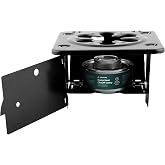Coghlan's Portable Folding Camp Stove &ndash; Compact, Lightweight Steel Cooking Stove for Camping, Backpacking, Hiking, or Emergency Use &ndash; Uses Canned Heat or Fuel Tablets, Black