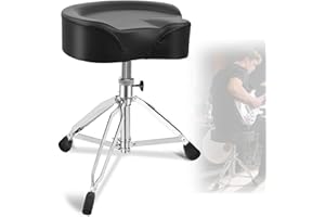 Lilvduybz Heavy Duty Drum Throne, Motorcycle Style Widened Drum Chair, Height Adjustable 360° Rotation Padded Drummer Seat fo