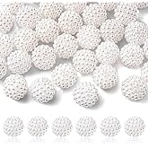 MakemadeDIY 40Pcs Imitation Pearl Bayberry Beads for Bracelets Making 12mm Round Disco Ball White Loose Acrylic Beads Craft Supplies for Home Decoration Jewelry Necklaces Earrings Keychain Crafting