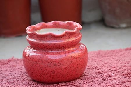 Kalash Planter _ Green Leaf Planters Ceramic Pots I Flower Vase for Living Room