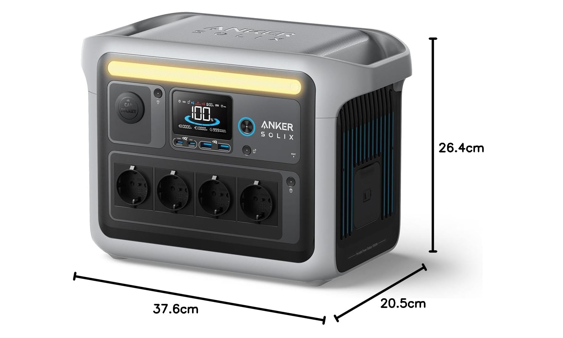 Anker SOLIX C1000 Tragbare Powerstation, LiFePO4, 1800W Solargenerator, 100% geladen in 58 Min. mit UltraFast Modus, LFP Powerstation für Outdoor, Camping und Stromreserve (Optionales Solarpanel) 8