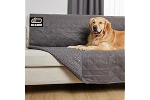 GORILLA GRIP Waterproof Dog Blanket, Couch Cover for Dogs Washable, Protects Sofa, Furniture, Crate, Car, RV Essentials Pet Supplies, Tear and Slip Resistant Leakproof Cushion Cover, 30x70 Charcoal