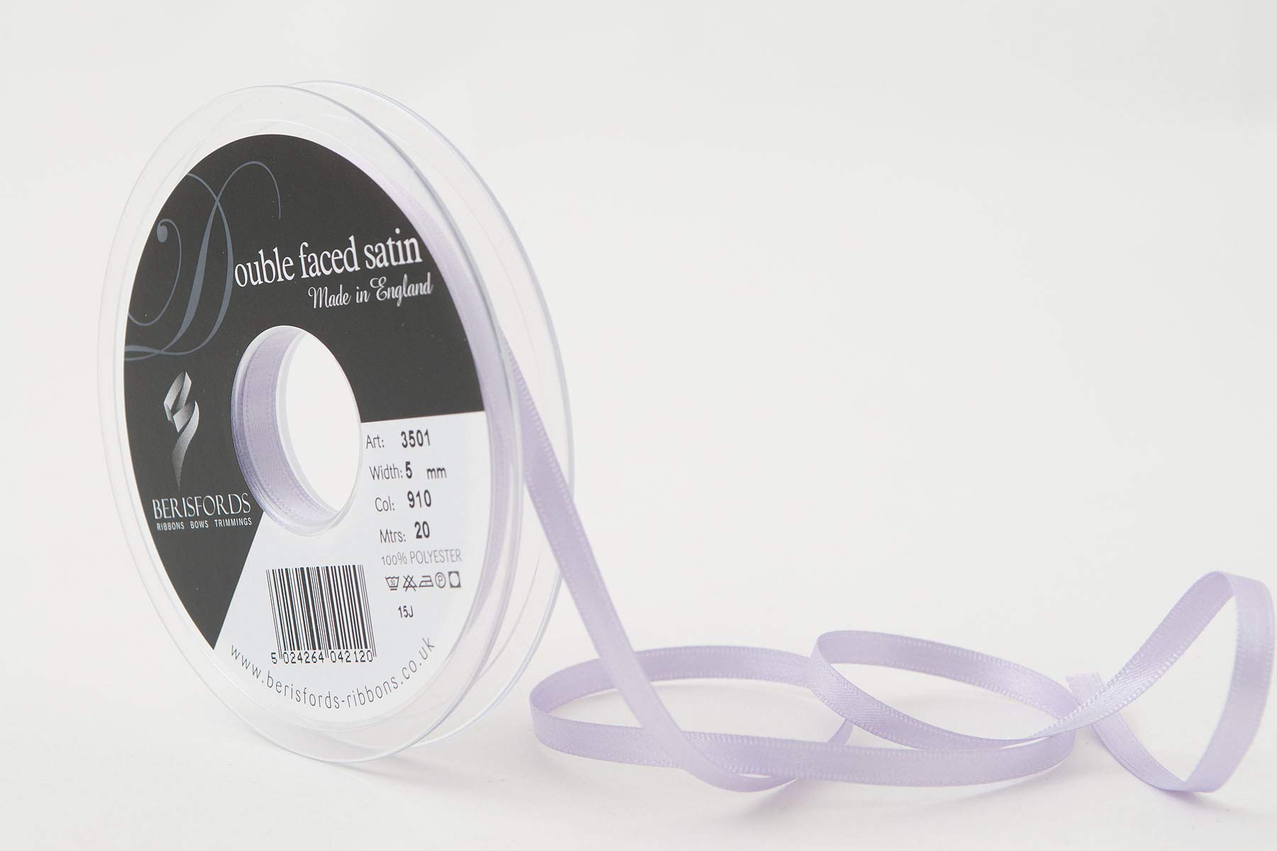 Berisfords Double FACE Poly Satin Ribbon, Orchid, 5 mm