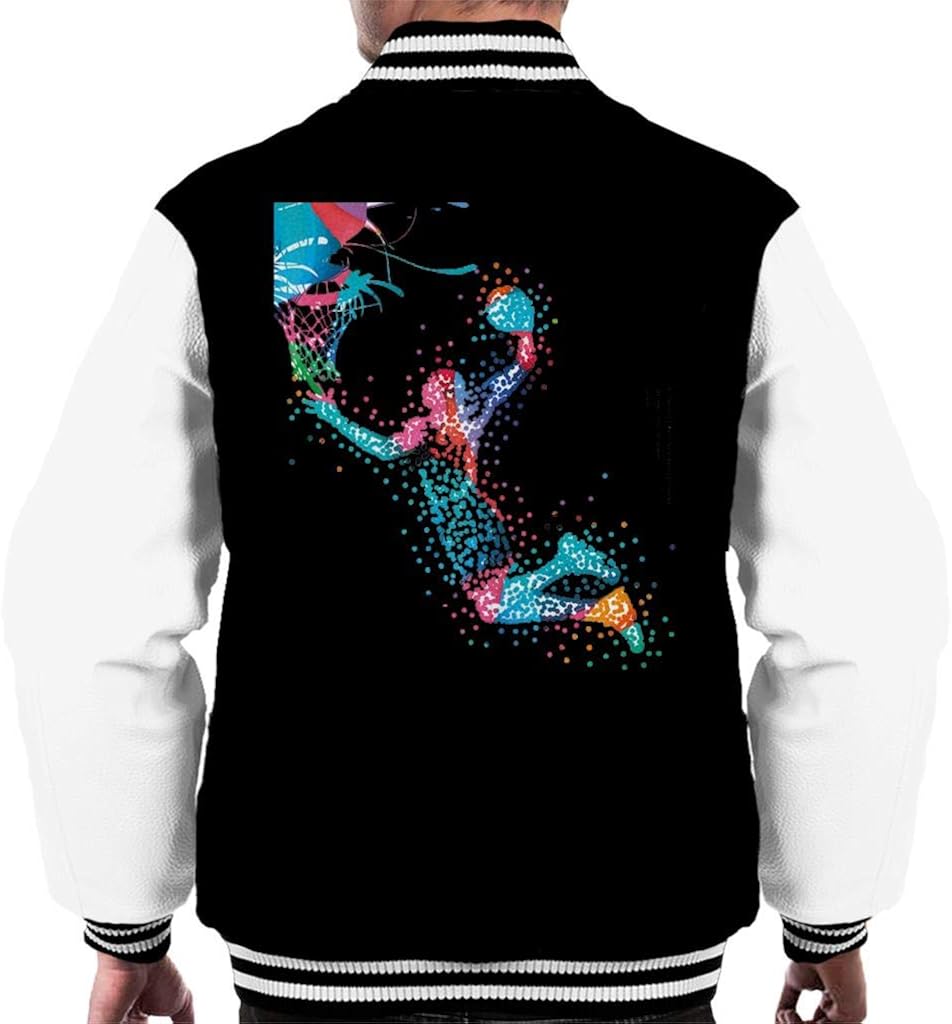 Basketball Colour Slam Dunk Men's Varsity Jacket Amazon.co.uk Clothing
