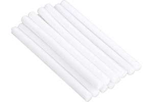 HUIHUIBAO 12 PCS Colored Hot Glue Sticks, Mini Hot Melt Adhesive Glue Stick for DIY Art Craft, 7 x 100mm, White