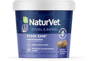 NaturVet Stool Ease Stool Softener for Dogs, 40 ct Soft Chews, Made in USA