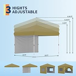 10x10 Pop Up Canopy with One Sidewall - Easy Up