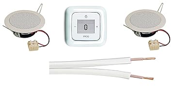 Busch Jäger Unterputz Bluetooth Radio 8217 U (8217U) alpinweiß Komplett-Set Reflex SI + 2 x Deckenlautsprecher Einbaulautspre