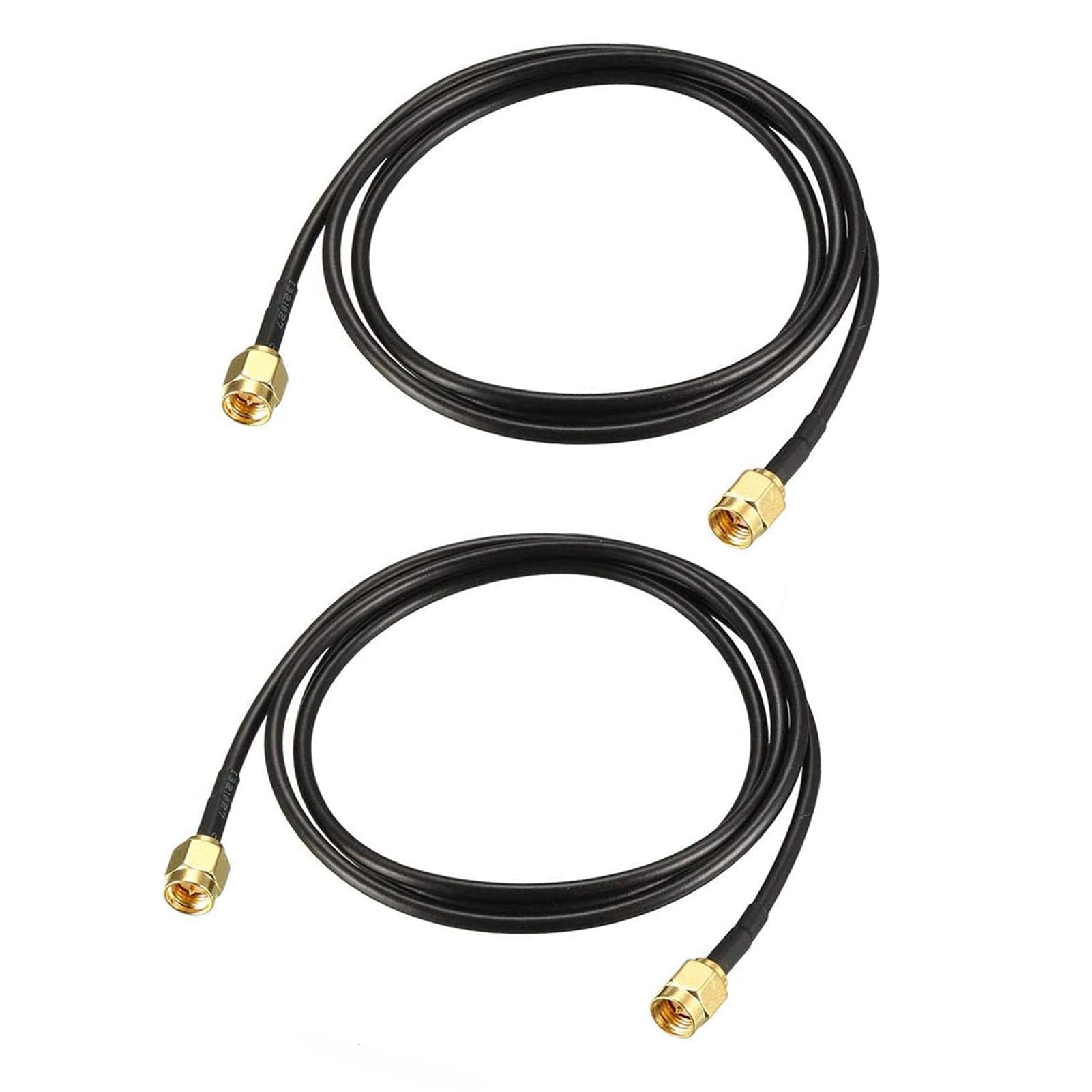 MACHSWON 2 PCS RG174 Coaxial Cable with SMA Male to SMA Male Connectors Low Loss Coax Cable 50 Ohm 3 Ft For CCTV,DVR,Camera,Video Signals
