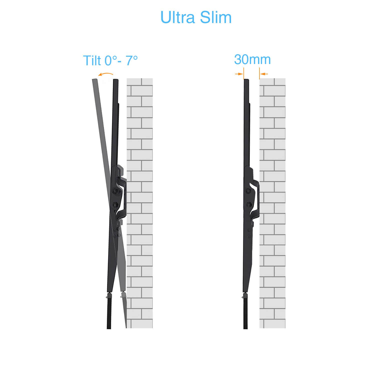Perlegear TV Tilt Wall Bracket, Reduces Glare & Adds Space To Your Home! Safely Holds 30KG & Fits Most 23”-55” TVs! Tilt TV Wall Mount Improves Viewing Angles & Reduces Neck Pain! Easy Assembly, Quality Tilt Wall Bracket!