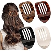 Hair Clips for Women, 4 Pack Duckbill Flat Claw Clamps, Round Casual Versatile Solid Color, Simple Elegant Design for Thick Thin Long Short Hair (4PCS-Style-10)