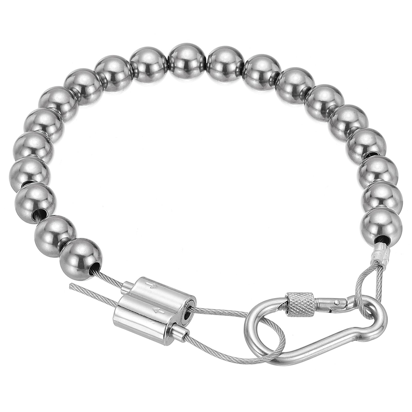 PATIKIL Flagpole Retainer Ring Flag Pole Accessories, Flag Beaded Mount Ring Fits 2" to 3" Flagpole Keep Flag Close to Pole Weight with Stainless Steel Cable for Flagpole, Gray