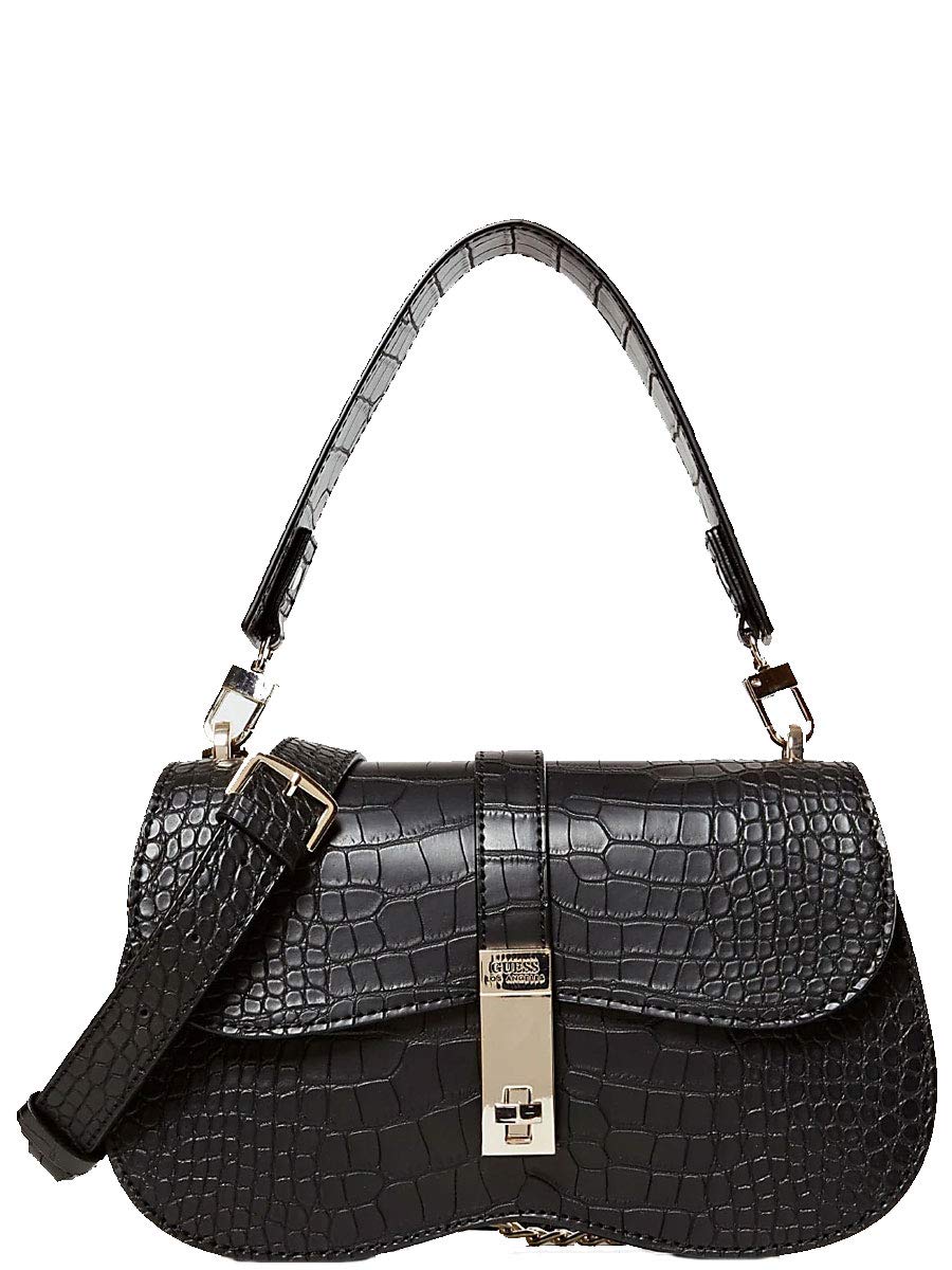 GUESS Women's Asher Shoulder Bag, Black, One Size