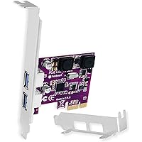 FebSmart 2 Ports Superspeed 5Gbps USB 3.0 PCI Express Expansion Card for Windows 11, 10, 8.x, 7, Vista, XP Desktop PCs, Built