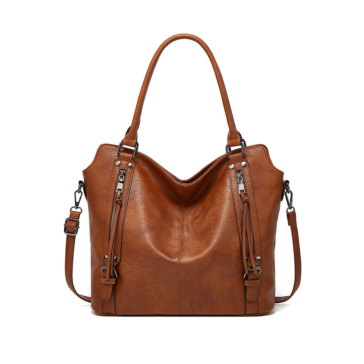 NICOLE & DORIS Woman Handbags Stylish Women Hobo Shoulder Bags Large Capacity Crossbody Bags PU Leather Brown