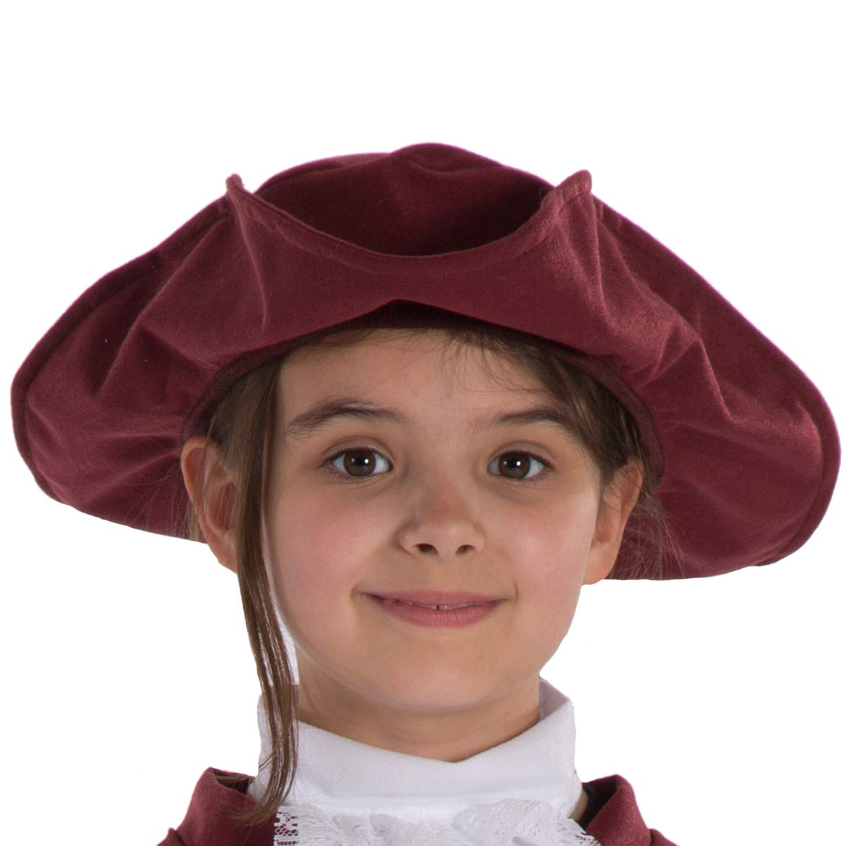 Charlie Crow Tricorn Hat | Dark Red | One size fits all 3-12 years