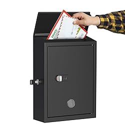 WeHere Mailbox Wall Mount, Locking Post Box for
