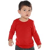 Kavio! Unisex Infants Crew Neck Long Sleeve Red 6M