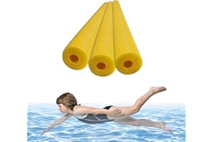 Pool Noodles with Hole, 3pcs Swimming Noodles Foam for Kids Adults, 120cm Swimming Pool Toys, Training Device for Aerobics Cr