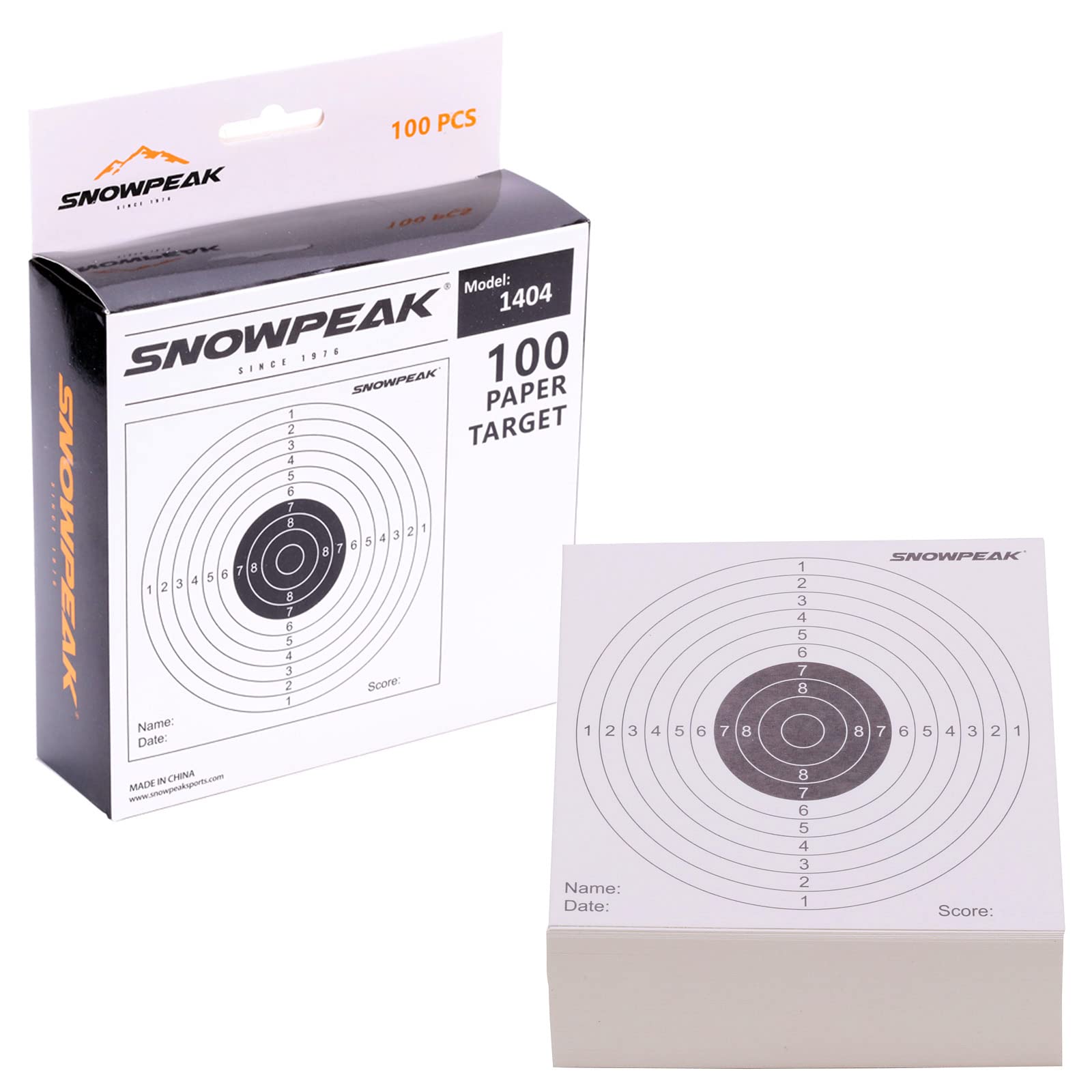 SnowPeak 14cm Card Airgun Single Bull Match Targets 100 Pack Air Rifle Pistol Gun Zero 14 x 14cm 1404