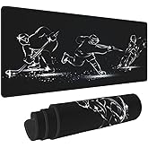 Large Mouse Pad XXL, Ice Hockey Players Gaming Mouse Pad, Big Desk Mat with Stitched Edges Mousepad for Gaming Keyboard Computer Laptop Office, 31.5'' X 12''