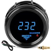 2inch 52mm Water Temp Temperature Gauge 104-302 Fahrenheit DC12V | with Temp sensor NPT 1/8&ldquo; for Boat Marine Car Truck Vehicle Automotive