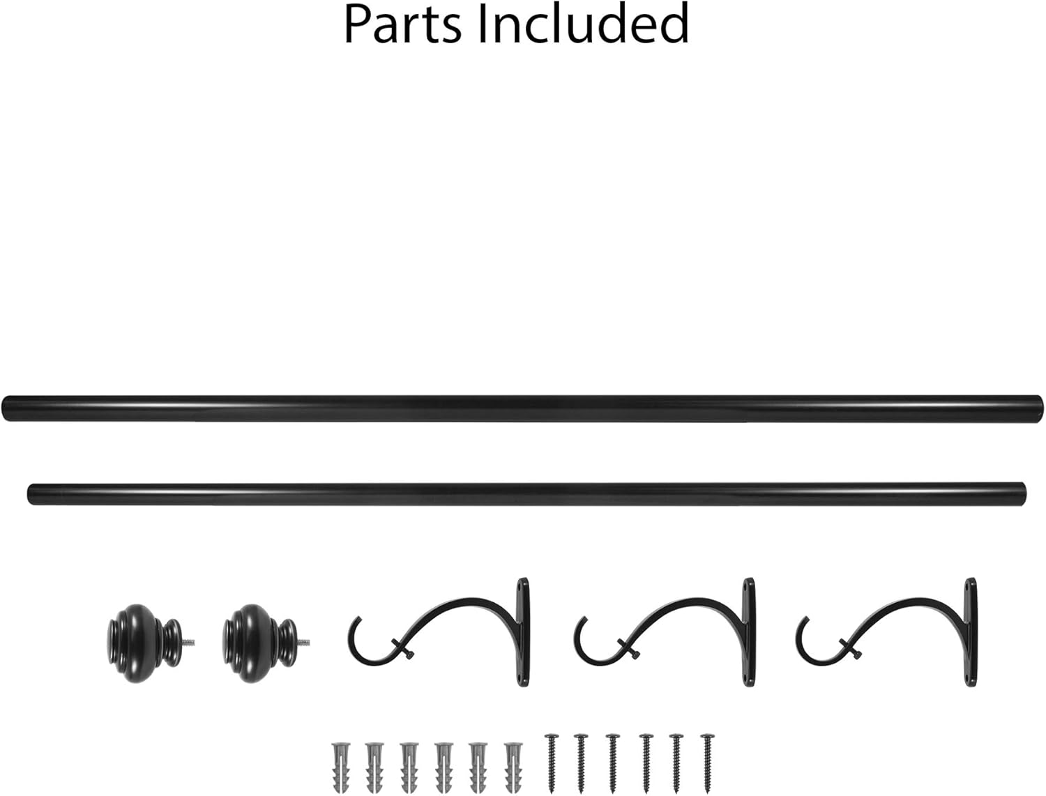 Decopolitan 278656836 1-Inch Urn Single Window Treatment Rod Set, 36 to 72-Inch, Antique Silver: Home & Kitchen