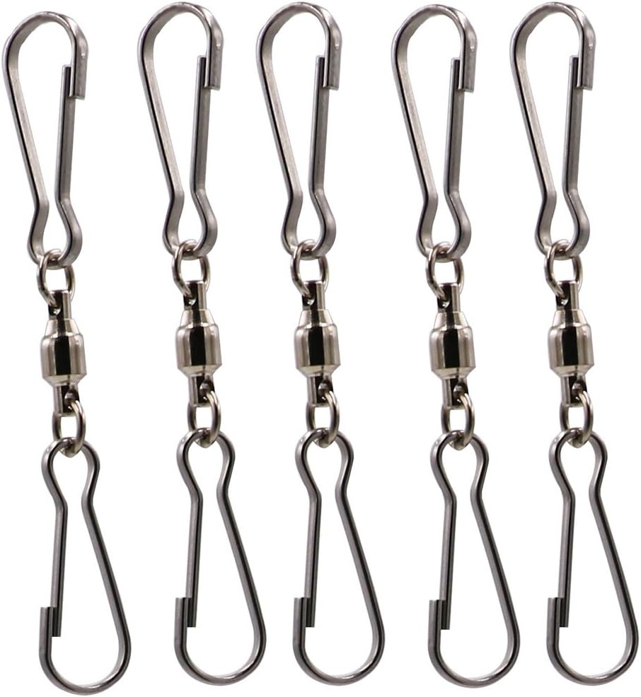 Garden Sculptures & Statues - LGEGE Accessories for Wind Spinner, 5 PCS Smooth Spinning Dual Clip Swivels Wind Spinner Hangers Spiral Tails Twisters Wind Socks, for Spinning Windsocks, Kites, Flower Pots, Bird Feeders, Flags