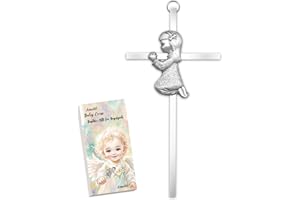 Anwlki Baby Wall Cross Decor Boys Girls Kids Prayer Baptism Gifts for Christening, First Holy Communion, Baby Shower, Birthda