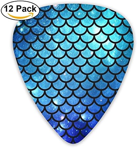 Mermaid Tail Guitar Picks For Electric Guitar - 12 Pack CUILL Plectrums Includes Thin, Medium &amp; Heavy Gauges