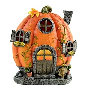 Halloween Fairy Garden Miniature - LED Pumpkin House - Dollhouse