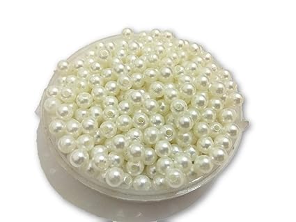 Kwizy Pearls Beads for Craft Jewellery Embroidery Making Purpose Round Shape (200 Pieces, 6MM)