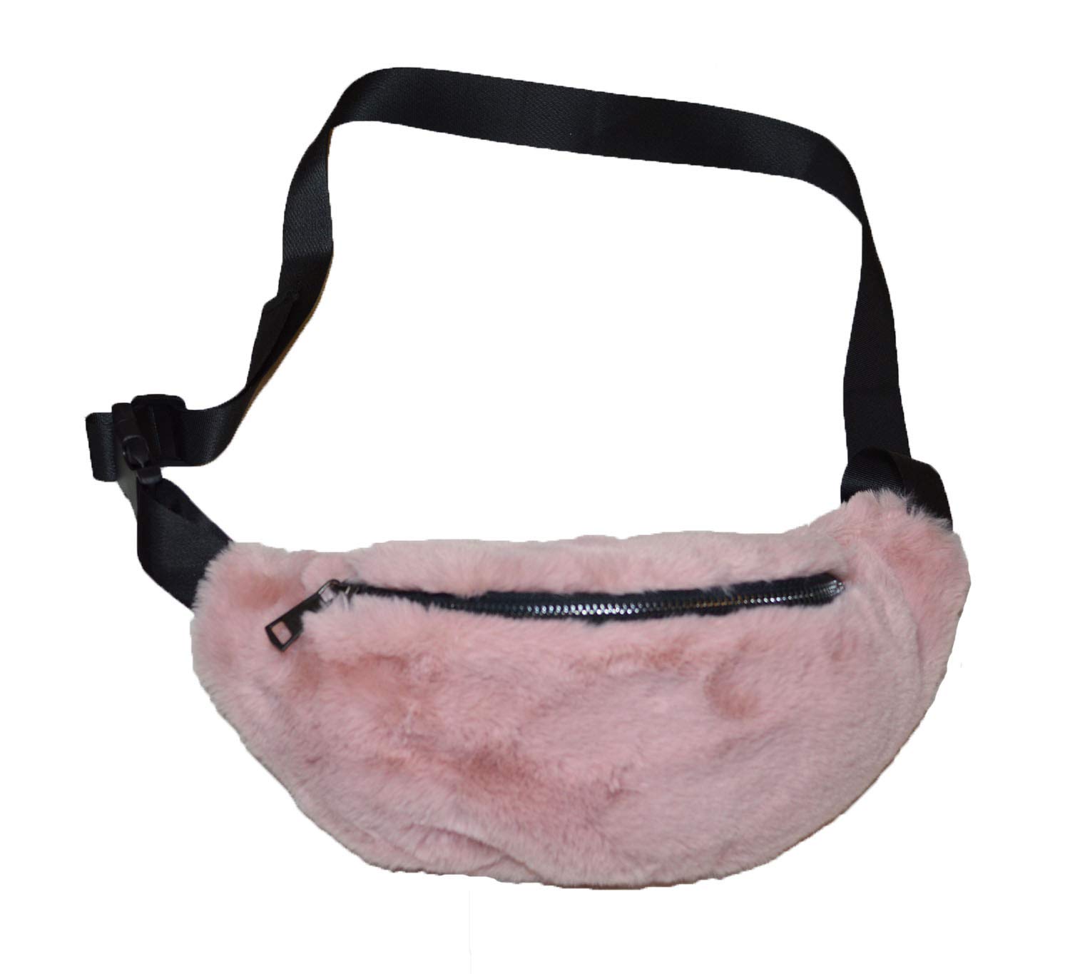KGM Accessories Super Fluffy Soft Fuax Fur Bum Bag Fanny Pack Waist Bag - Womens Girls Waist Bags - Gifts (Pink)