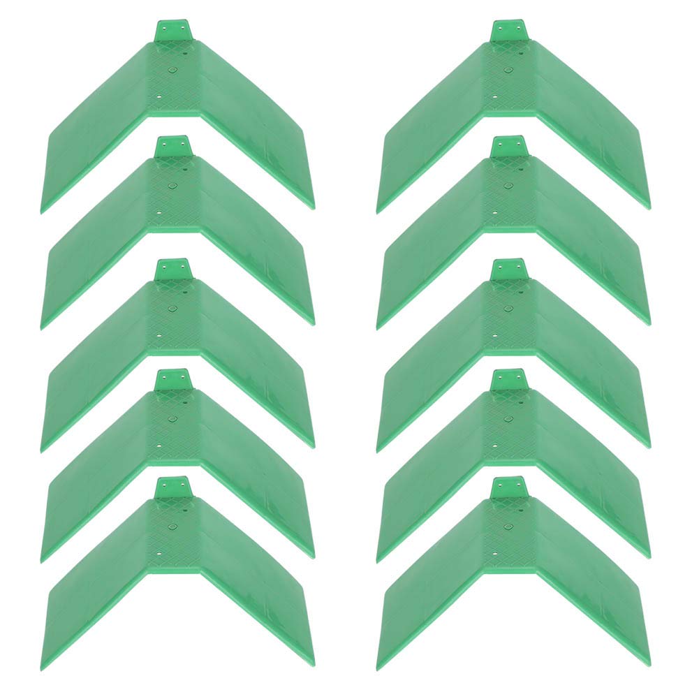 Greensen Plastic V-Shaped Pigeon Perch, 10-Piece Green Rest Stand