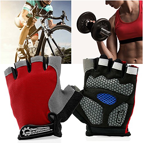 GEARONIC Mens Cycling Gloves, Fingerless Mountain Bike Gloves for Men, Breathable MTB bicycle gloves, Gel Padded Road biking gloves, Anti-slip Road Motorcycle Gloves for Men/Women, Half Finger Guantes - Thumbnail 6