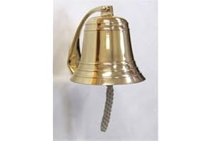 Solid Brass Heavy Bracket Ship Bell II - Nautical Decor