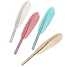 DRESS® 4PCS New Cute Wing Feather Metallic Feel Ballpoint Gel Ink Rollerball Pens Creative Stationery Student Gift Quill Pen 0.38mm