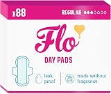 FLO Day Menstrual Pads 88 Pack Regular Winged Ultra-Thin Bamboo