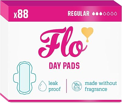 FLO Day Menstrual Pads 88 Pack Regular Winged Ultra-Thin Bamboo